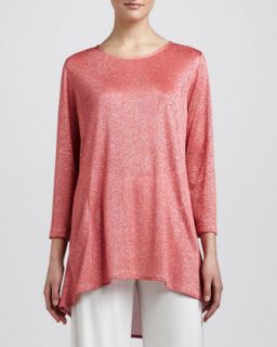 Womens Shimmer Knit Tunic   Caroline Rose   Coral/Silver (MEDIUM (10))