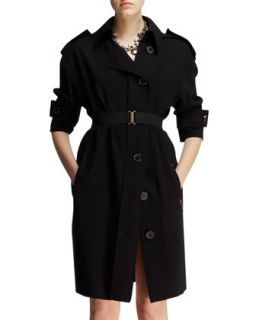 Womens Belted Techno Trench Dress   Lanvin   Black (38US6)