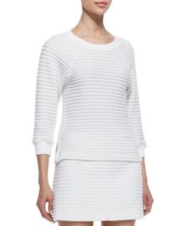 Womens Ebro Leiria 3/4 Sleeve Sweater   Theory   White (MEDIUM)