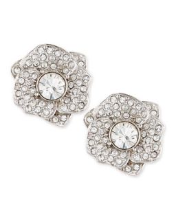 rose garden pave crystal stud earrings   kate spade new york   Silver