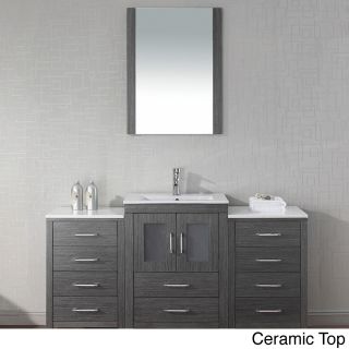 Virtu Usa Dior 60 Inch Single Sink Vanity Set In Zebra Grey