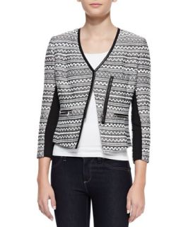 Womens Femme Fancy Tweed Jacket   Rebecca Taylor   Black/White (8)