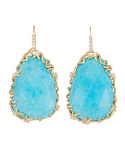 Large Branch Bezel Drop Earrings, Turquoise   Kendra Scott Luxe   Turquoise