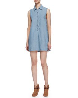 Womens Sleeveless Chambray Tent Shirtdress   rag & bone/JEAN   Perfect (SMALL)