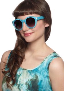 Here Comes the Fun Sunglasses in Turquoise Blue  Mod Retro Vintage Sunglasses