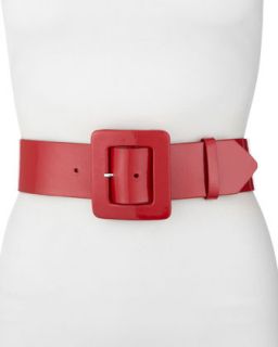 Covered Buckle Belt, Red   Red (LARGE)