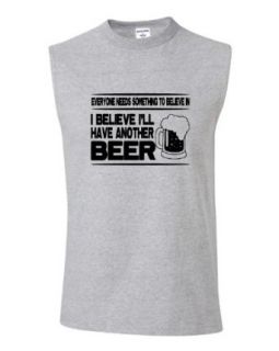Adult I Believe I'll Have Another Beer Funny Drinking Sleeveless T Shirt Clothing