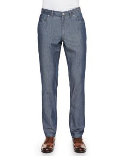 Mens Cotton/Silk Denim Jeans, Blue   Brioni   Blue (34)