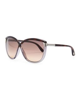 Abbey Oversized Cat Eye Sunglasses, Brown   Tom Ford   Brown