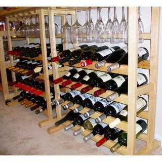 Winsome Wood 24 Bottle Beechwood Wine Rack/Glass Holder   Free Standing Wine Racks