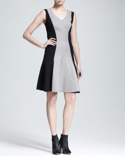 Womens Checkerboard Fit and Flare Dress   Nonoo   Black/White (4)