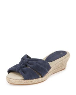 June Braided Espadrille Wedge, Navy   Jacques Levine   Navy (40.0B/10.0B)
