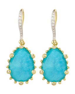 Tivoli Turquoise & Diamond Earrings   Frederic Sage   Turquoise/Blue