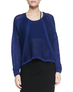 Womens Fine Cord See Through Pullover   Helmut Lang   Blue (PETITE)