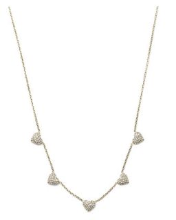 Pave Heart Charm Necklace, Golden   Michael Kors   Gold
