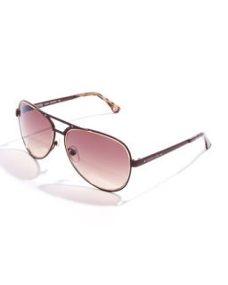 Peyton Aviator Sunglasses   Diane von Furstenberg   Chocolate/Gold