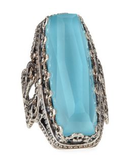 Faceted Turquoise & Rock Crystal Doublet Ring   Konstantino   Turquoise (7)