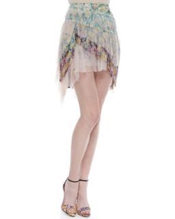 Womens Floral Print High Low Skirt   Nina Ricci   Multi (36)
