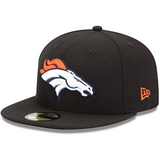 NEW ERA Mens Denver Broncos Solid Black 59FIFTY Fitted Cap   Size 7.25, Black