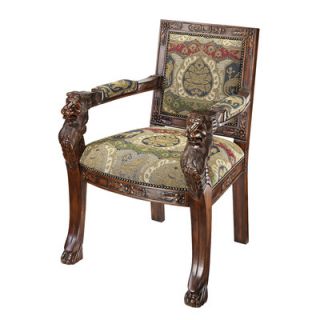 Design Toscano Beardsley Heraldic Lion Fabric Arm Chair AF51351