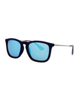 Chris Square Plastic Sunglasses, Black/Blue   Ray Ban   Blue