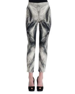 Womens Fox Fur Print Cropped Ankle Pants   Alexander McQueen  