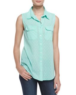 Womens Sleeveless Star Print Shirt   Sundry   Blue ptrn (LARGE)