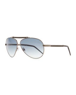 Kaitos Metal Aviator Sunglasses, Silver/Blue   Roberto Cavalli   Metallic gray