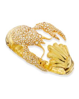 Pave Crystal Lobster Hinge Bracelet   Alexis Bittar   Gold