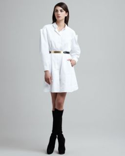 Womens Folded Sleeve Shirtdress   Maison Rabih Kayrouz   White (36/6)