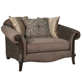 Lila Traditional Roll arm Chair With Accent Pillows