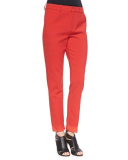 Womens Marianne Slim Flat Front Trousers, Masai Red   J Brand Ready to Wear  