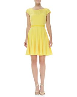 Womens Cap Sleeve Sweetheart Dress, Yellow   ZAC Zac Posen   Yellow (14)