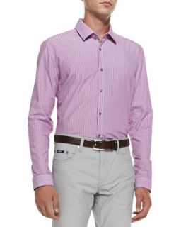 Mens Fine Stripe Woven Shirt, Medium Pink   Boss Hugo Boss   Med pink (SMALL)