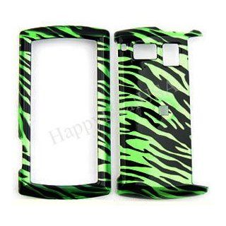 GREEN WITH BLACK ZEBRA ANIMAL STRIP SNAP ON HARD SKIN FACEPLATE PHONE SHIELD COVER CASE FOR SANYO INCOGNITO 6760 + BELT CLIP Cell Phones & Accessories