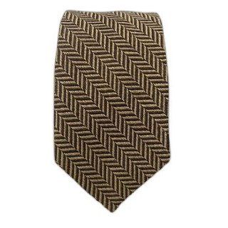 Wool Herringbone Brown and Taupe 3" Patterned Tie at  Mens Clothing store Neckties