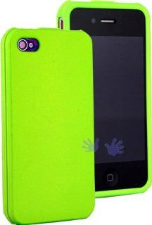 HHI Rubberized Coating ABS Hard Case For iPhone 4   Neon Green Cell Phones & Accessories