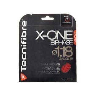 Tecnifibre X One Biphase 18g Red  Tennis Racket String  Sports & Outdoors