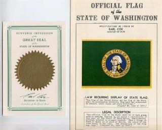 1956 Washington State Tourist Information Packet Song Seal Flag Postcards  