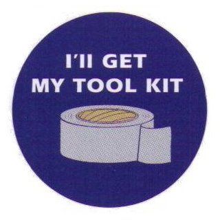 I'll Get My Tool Kit Duct Tape Button SB4553 Novelty Buttons And Pins Clothing