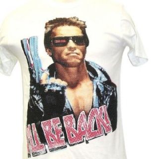 American Classics Men's Terminator I'Ll Be Back T Shirt,Dirty White,Large Clothing