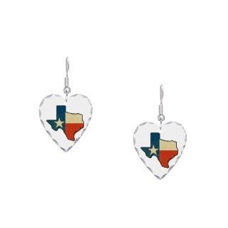 Earring Heart Charm Texas Flag Texas Shaped Dangle Earrings Jewelry