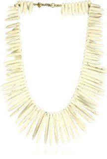 White Necklace Chain w/ Pendant Sticks Instead of White Pearls or White Beads Kenneth Jay Lane Jewelry