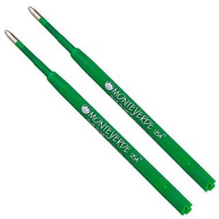 Monteverde PR132BK Medium Ballpoint Refill For Parker Resin Ballpoint Pens, 2/Pack, Green