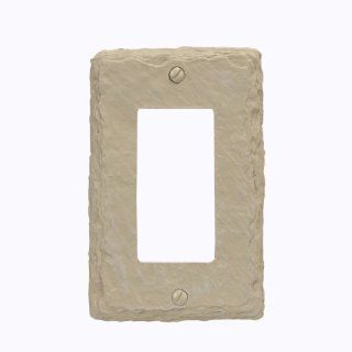 Amertac 8345RA 1 Rocker GFCI Faux Slate Wallplate, Almond   Switch And Outlet Plates  