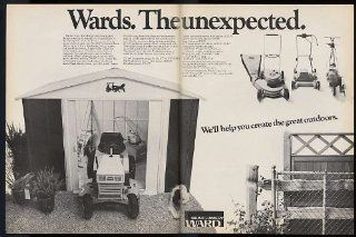1970 Montgomery Ward Lawn Mowers Double Page Print Ad (8874)  