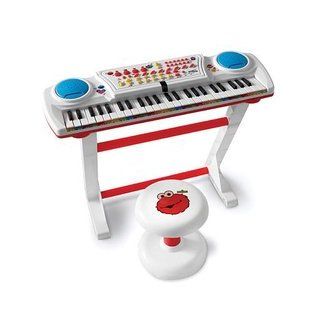 Sesame Street Learn To Play Keyboard with Microphone & Stool Musical Instruments