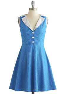Playwright Date Dress in Blue  Mod Retro Vintage Dresses