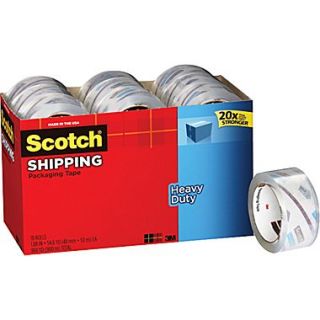 Scotch Heavy Duty Packaging Tape, Clear, 1.88 x 54.6 yds, 18 Refill Rolls/Pack