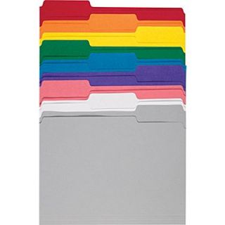 Colored File Folders, Letter, 3 Tab, Assortment B, 100/Box